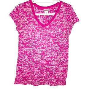 Motherhood Maternity Pink Heathered V-Neck Tee Shirt Medium